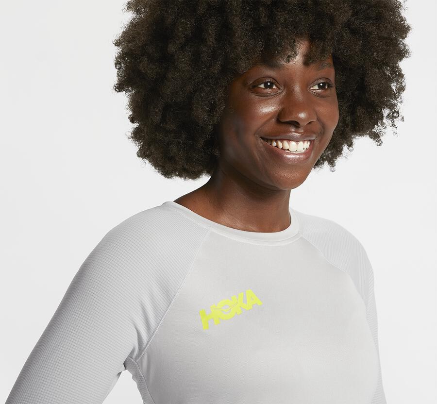 Hoka One One Performance 3/4 Sleeve Top Dam - Vita - YKWCQ-7145